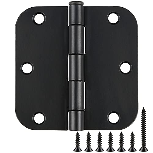 Rounded Door Hinges Matte Black 3.5" 5 (48 Count)