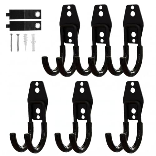 Garage Hooks 6 Pack Small Round Wall Hooks for Hanging Heavy Duty Ladders (6 Count)