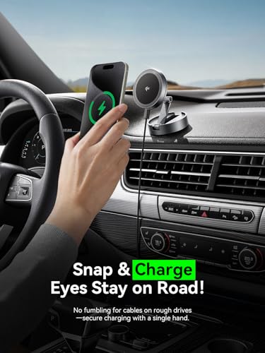 Magnetic Car Mount Charger Lite Qi2 15W Fast Wireless Charging