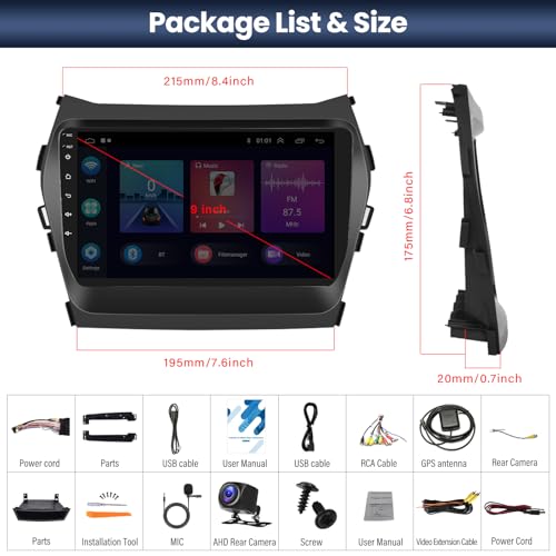 HiFi Audio] 2+64G Android Car Stereo for Hyundai Santa Fe IX45 2013