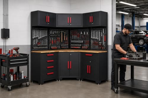 10Pcs Corner Garage Cabinets Storage System