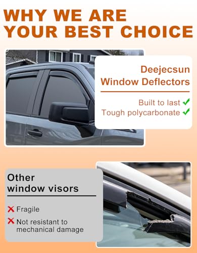 Window Visors Rain Guards for Toyota Tundra 2022 (4 Count)