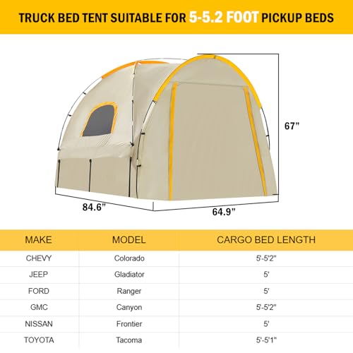 Pickup Truck Tent with Awning Shade