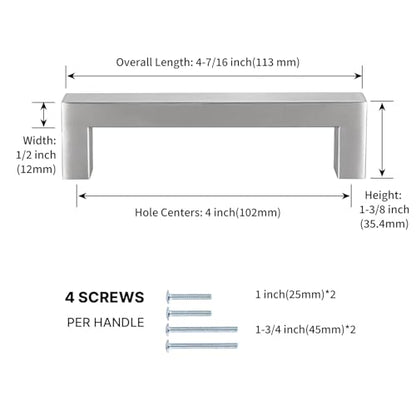15 Pack 4 Inch Brushed Nickel Cabinet Pulls Drawer Handles (15 Count)
