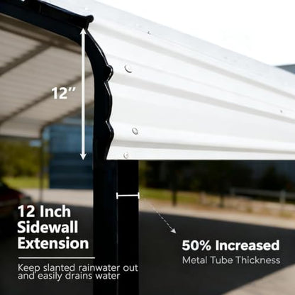 20x20FT Metal Carport with Vertical Roof