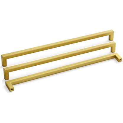 10 Pack Gold Cabinet Handles 18 Inch Brushed Brass Drawer Pulls