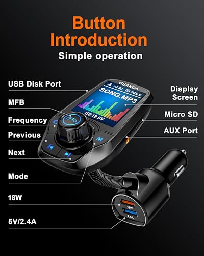 Upgraded Bluetooth FM Transmitter for Car