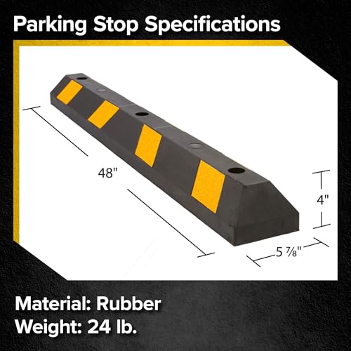Parking Stop 4 Foot Long Flexible Rubber Curb