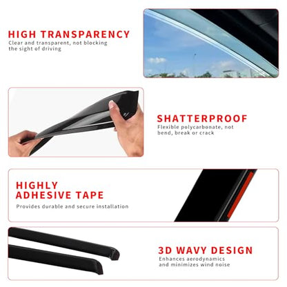 in Channel Window Visors Rain Guards Fit for Ford Explorer 2011 (4 Count)