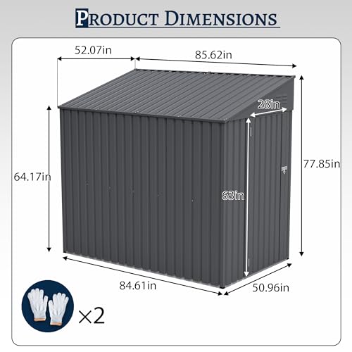 4x7 FT Outdoor Storage Shed Lean to Shed