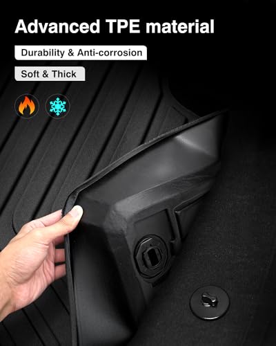 Floor Mats for 2024 2025 2026 Tesla Model 3 Highland 8 PCS Floor Cargo Liners Full Set All Weather TPE 3D 2 Row Liner Front Rear Storage Mat and Rear Seat Back Mats