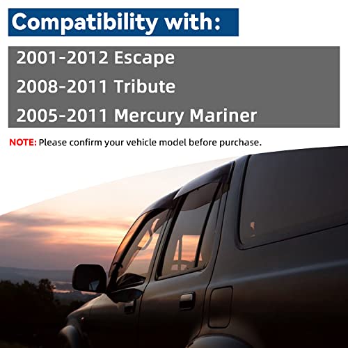 4pcs JDM Window Visors Rain Guards for 01 (4 Count)