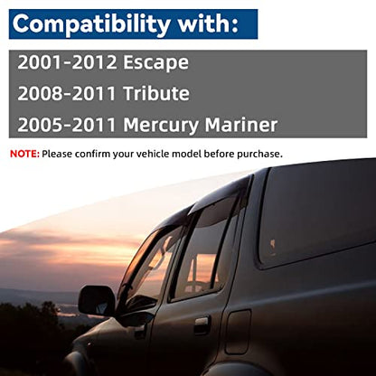 4pcs JDM Window Visors Rain Guards for 01 (4 Count)