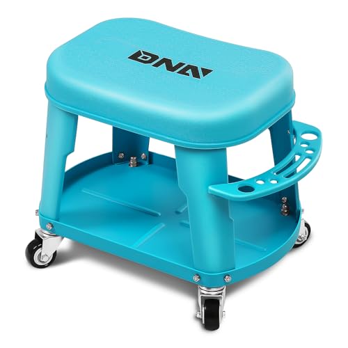 Removable Rolling Garage Stool with Seat Cushion & Tool Tray Plate