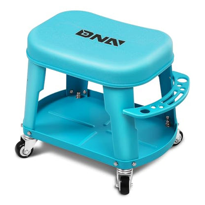 Removable Rolling Garage Stool with Seat Cushion & Tool Tray Plate