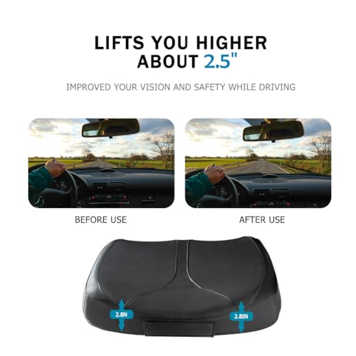 Leather Car Memory Foam Heightening Seat Cushion for Short People Driving