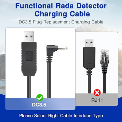 USB to DC3.5 Radar Detector Power Cord for Cobra Models