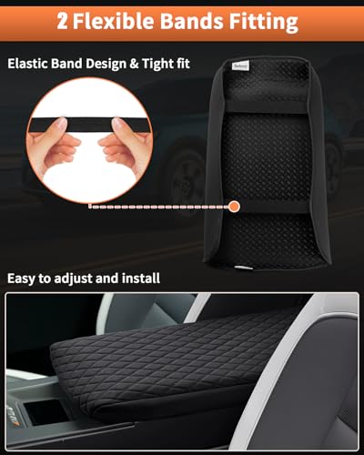 Custom for 2024 2025 2026 Honda Prologue Center Console Cover Armrest Cover for Honda Prologue Accessories Arm Rest Cushion Pad Leather Middle Console Cover Armrest Seat Box Protector Black