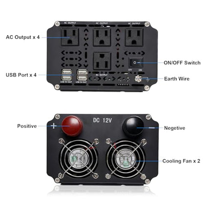 3000W Power Inverter 12V to 110V