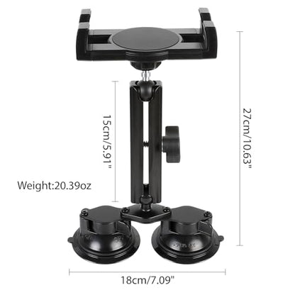 Dual Suction Cup Tablet Holder Mount for Personal Airplane