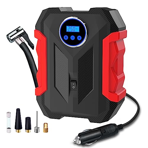 Digital Air Compressor for Car Auto Pump Portable Tire Inflator with LED Light DC 12V