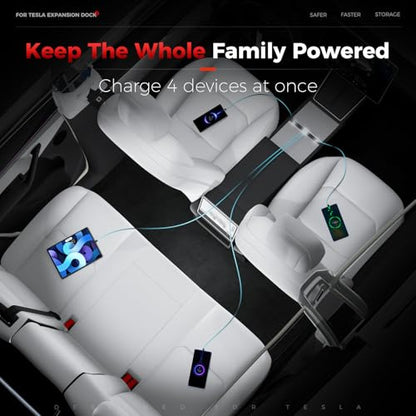 USB Hub for Tesla Model Y Juniper Accessories 2026 & Model 3 Highland 2025 Accessories