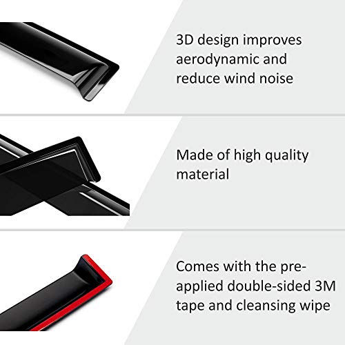 Tape on Extra Durable Rain Guards for Trucks Ford F (4 Count)