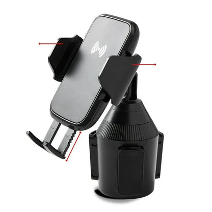 ONN Cup Holder Phone Mount with Wireless Charger