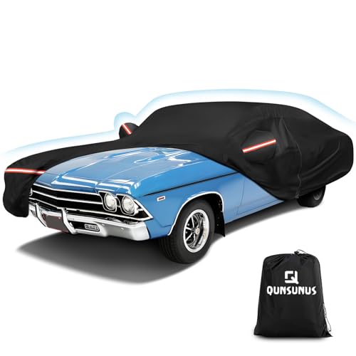 QUNSUNUS Waterproof Car Cover for Chevelle Malibu SS Sedan