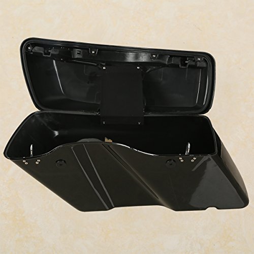 Vivid Black Hard Saddlebags with Black Latch Keys Liners Fit for Harley Touring Road King Street Glide Electra Ultra Classic 2014