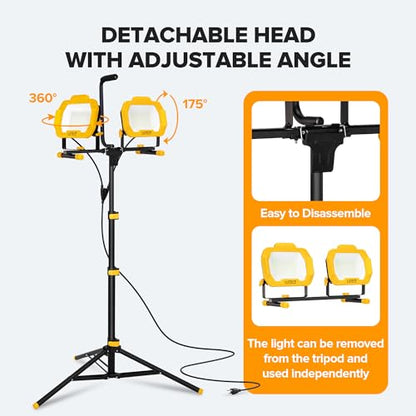 25000 Lumen LED Work Lights with Stand