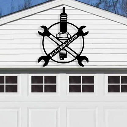 Personalized Papa's Custom Metal Workshop Sign For Mechanic