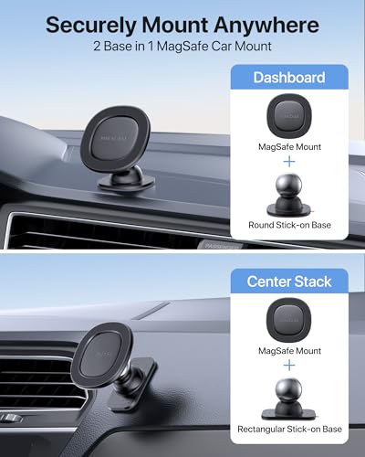 for MagSafe Car Mount【Strong Magnets】 Magnetic Phone Holder for Dashboard