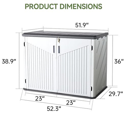 Outdoor Storage Cabinet 35 Cu.Ft Outdoor Trash Can Storage Shed