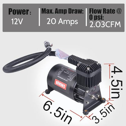 3 Gallon Air Tank with 150PSI Air Compressor 2PCS for Suspension (2 Count)