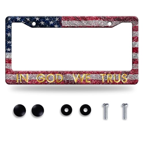 in God We Trust License Plate Frame Stainless Steel Car Accessory 12.3x6.3
