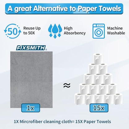 Grey Microfiber Cleaning Cloth (50 Count)