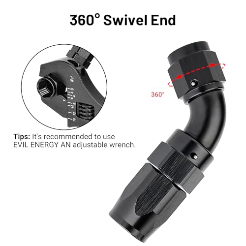 4AN 60 Degree One Piece Full Flow Hose End Fitting Swivel for CPE Braided Hose
