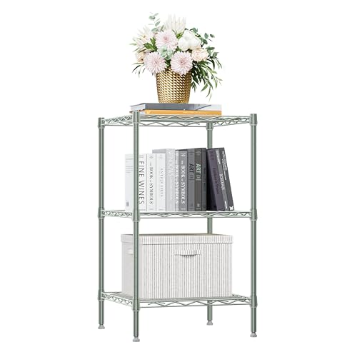 750 lbs 3 Shelf Storage Shelves Wire Shelving Unit Standing Metal Rack for Small Places Narrow Wire Rack for Bathroom (3 Count)