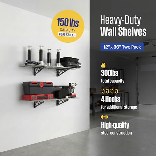 Steel Garage Wall Shelves 2 (2 Count)