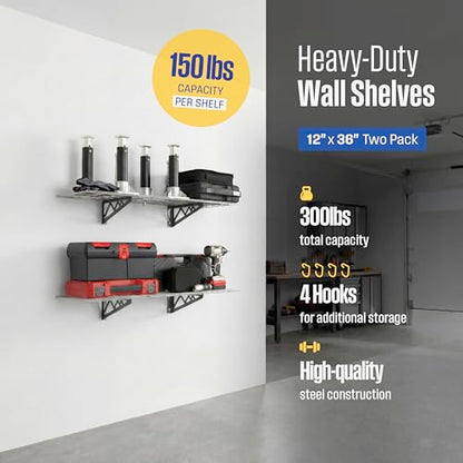 Steel Garage Wall Shelves 2 (2 Count)