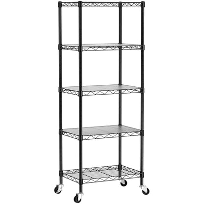 Small Wire 5 Adjustable Shelves Pantry Metal Shelf Floor Organizer