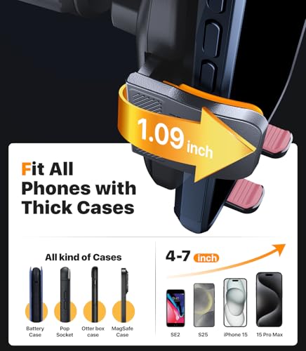 Ultra Stable Phone Holders for Your Car [Powerful & 360 Adjustable Suction Cup] Universal Car Phone Holder Mount Long Arm Flexible Car Mount for Dashboard Windshield Air Vent All Phone Case