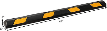 ERGOMASTER Parking Stopper for Garage,72” Rubber Parking Block with 8 High Reflective Yellow Safety Stripes for Vehicles Truck Driveway, Protect Pumpers from Cars Vans Trucks (6 Pack)