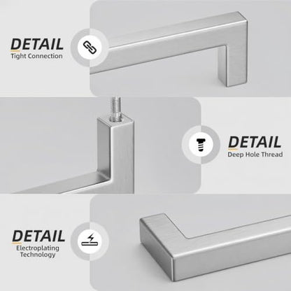 10 Pack 5 Inch Brushed Nickel Cabinet Pulls Kitchen Handles (10 Count )