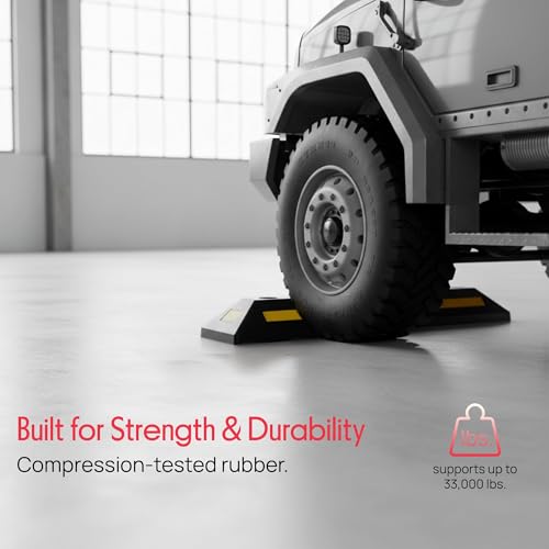 Curb Garage Vehicle Floor Stopper for Parking Safety 1PC Heavy Duty Rubber Parking Lot Driveway Stopper