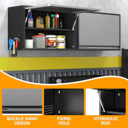 Metal Wall Cabinet with Adjustable Shelves