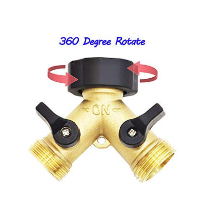 Hose Splitter 2 Way Brass Y Valve +3