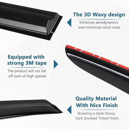 4PCS Rain Guards Window Visors Fit for 2003