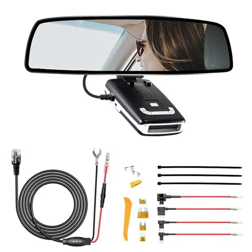 Radar Detector Rearview Mirror Rod Mount and Radar Power Cord Hardwired Kit